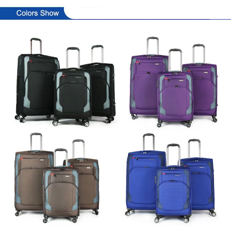 צבעים שונים של סט מזוודות ניילון