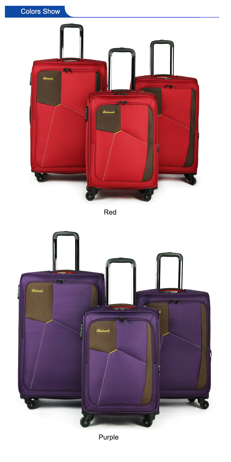 विभिन्न रंग 20-24-28 इंच यात्रा सामान